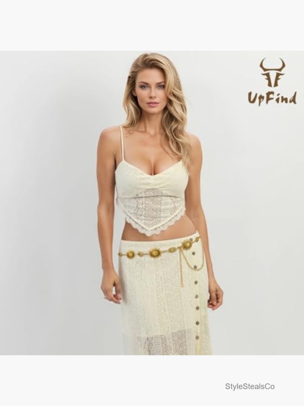 Adjustable Metal Chain Belt Hippie Rave Festival Cowgirl Link - Picture 2 of 7